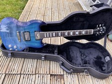 Gibson SG Modern USA, Blueberry Fade AA Flame Maple Top, Case + Candy lovely 