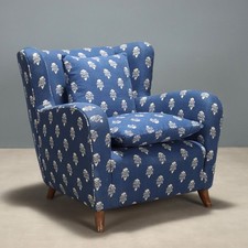 Vintage Armchair Wood Fabric