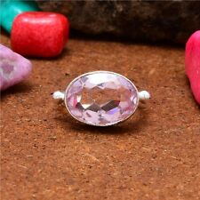 Pink Kunzite Gemstone 925 Sterling Silver Valentine's Day Ring All Size