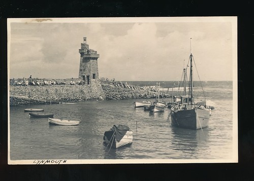 Devon lynmouth harbour boats - lynmouth, &