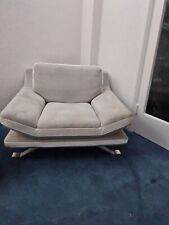 Bardi Italy DFS Two tone Colour Corner Chair and Footstool-Grey & White