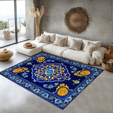 Blue Lion Medallion Area Rug