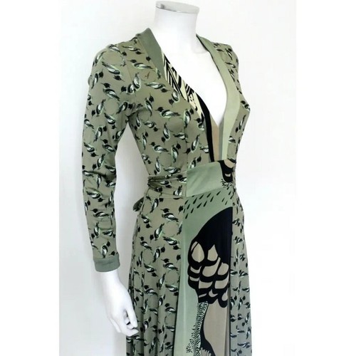 Issa green duck print - duck, silk