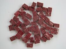 100 Grams Glass Tesserae Mosaic Tiles - minimum 50 pieces - DEEP DEEP RED*