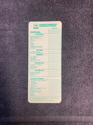 Chevrolet chevy warranty - chevrolet,