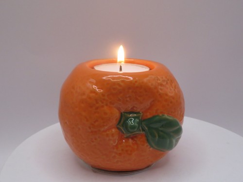 New orange design tealight - new,