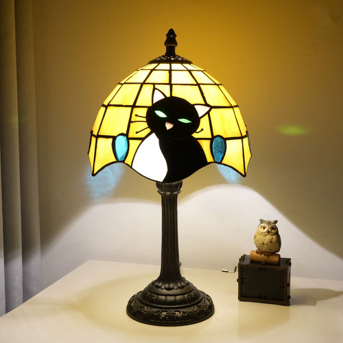 тiffany style cat lamp - style, (resin