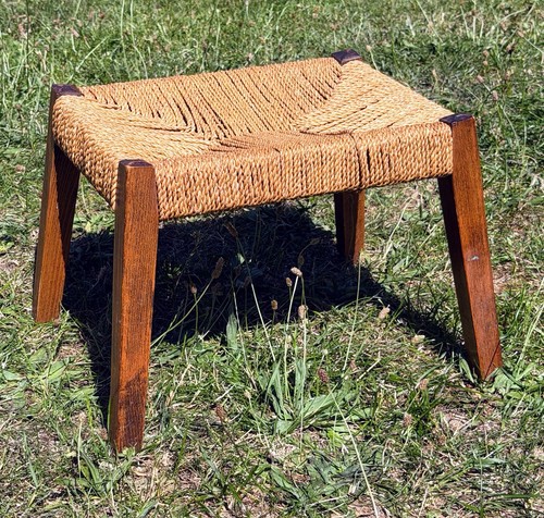 Footstool rush seat - footstool,
