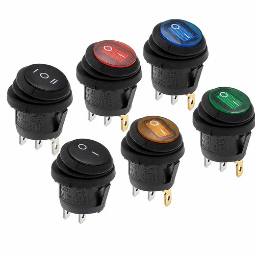 1pc black round - round, rocker