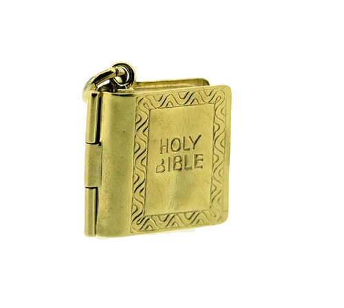 Holy bible charms - 9ct, yellow