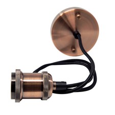 TIME LED Antik E27 Vintage Pendant Light Fitting (Copper Effect)