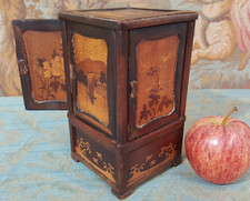 Antique Japanese Oriental Inlaid Wooden Puzzle Cigarette Box Tobbacciana Case