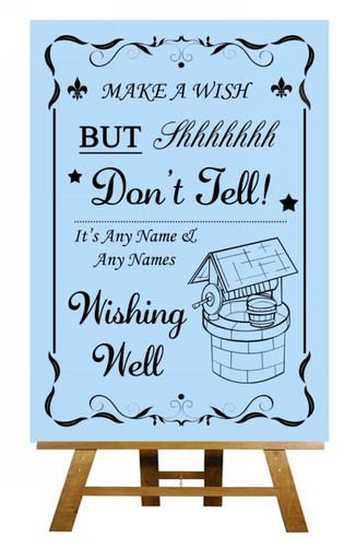 Blue wishing well - blue, personalised