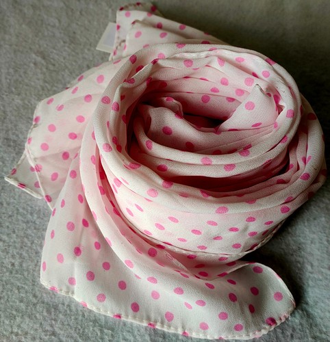 Luxury long silk - long, scarf,polka
