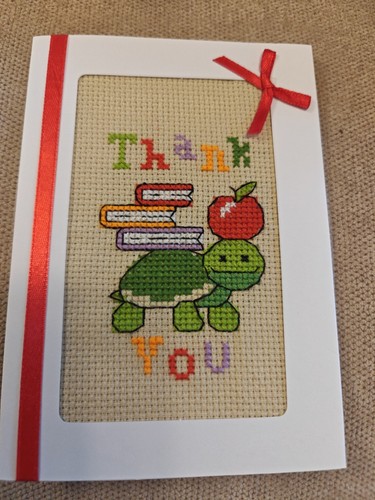 Handmade cross stitch card - stitch,