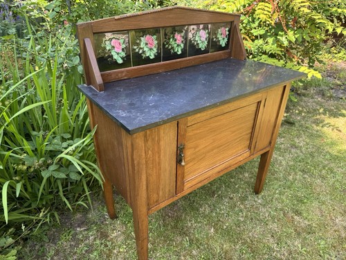 Marble top washstand with - marble,