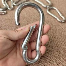 Large Carabiner Clips heavy duty galvanised snap hooks, 14mm x 180mm, pull 650kg