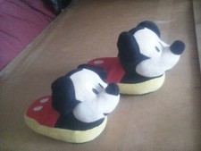 NICE STOMPEEZ MICKEY MOUSE KIDS SLIPPERS,SIZE ABOUT 11-12,EARS MOVE,VGC