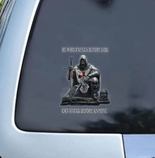 KNIGHTS TEMPLAR Car Sticker St George Dragon Freemason Window Decal 15x19.5 cm