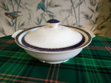 Vintage mid-century Alfred Meakin Bleu de Roi Serving Dish with Lid
