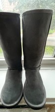 Ukala 100%❤️Australian Merino Wool Charcoal Women Tall Suede Boot Nw NoBox Sz7W