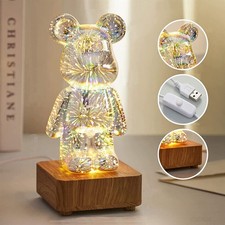3D Fireworks Bear Night Light