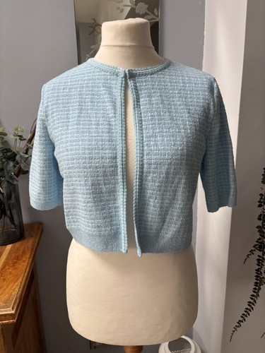 Zara blue cropped cardigan - blue,