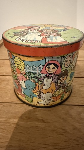 Vintage blue bird toffee tin - vintage,