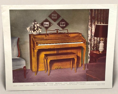 Wurlitzer piano vintage print - piano,