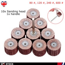 10pc Flap Wheel Disc Shaft Abrasive Sanding Sandpaper Drill Polish Rotary Tool