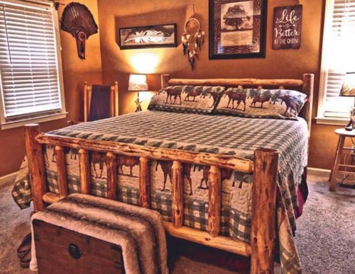 Rustic log bed - rustic,