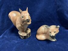 Beautiful Pair Purbeck Studio Pottery Red Fox & Red Squirrel Figures Both A/F