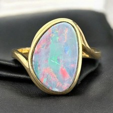 Opal Doublet Solitaire Ring -