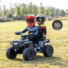 Licensed Kids Electric 24v Can-Am ATV LARGE Outlander Quad Bike 2 SEATER! - GREY