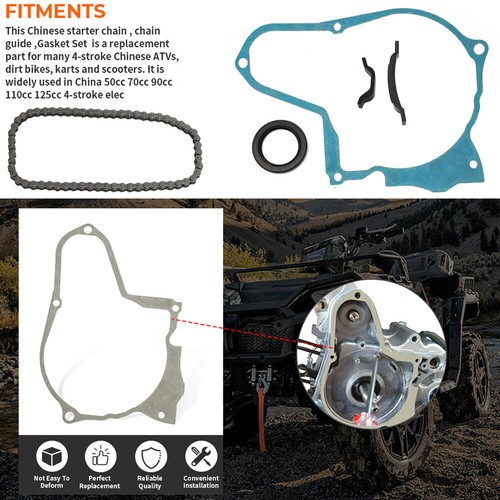 Starter chain guides - chain, gasket