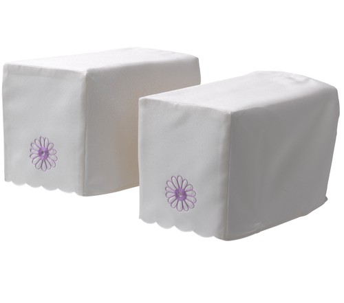 Floral square armcaps - square, pair