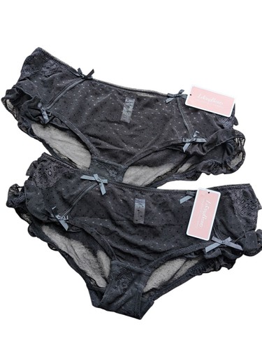 Sexy frilly black lace - frilly, briefs