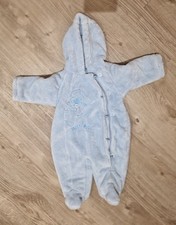 Baby Blue Snowsuit 3-6 Months Baby Boy Hooded Zip Up