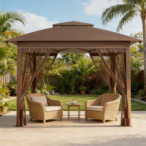 Wooden gazebo oxford fabric - wooden, gazebo,oxford