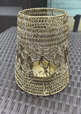 Next Home Gold Decorative Intricate Hand Woven Hurricane Candle Lantern BNWT