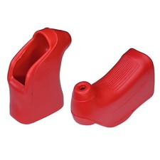 BRAKE LEVER HOODS PAIR RED