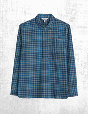 Ex Seasalt Men’s Checks Collared Button Down Shirt in Blue Maritime