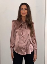 Monsoon Misty Rose Satin  Pussybow Blouse Size 10- 22