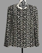 EWM  Round Neck  Geometric Patterned Formal Professional  Short Jacket Size 16