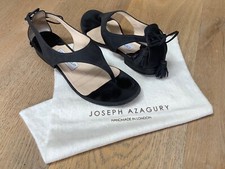 Vintage Joseph Azagury Women's Black Suede Thong Sandals Size UK 5