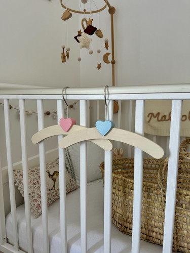Two baby heart wooden hangers - heart,