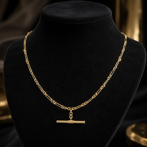 Bar chain necklace 9ct - chain,