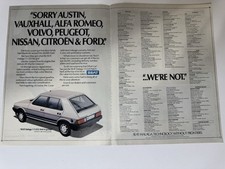 Original Vintage 1986 Mk1 Seat Malaga Magazine Advert Poster Frame Ready Retro