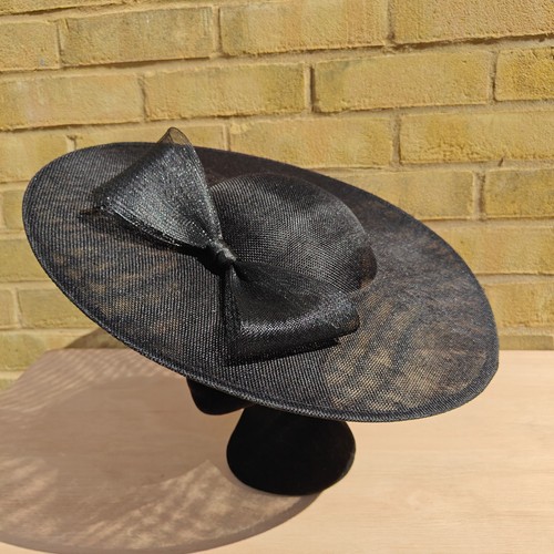 Black bow wide brim - brim, large
