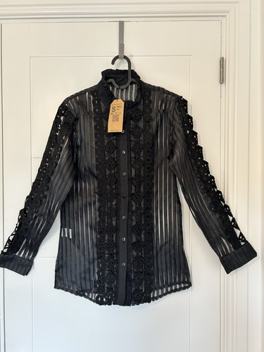 Black sheer striped - black, trim